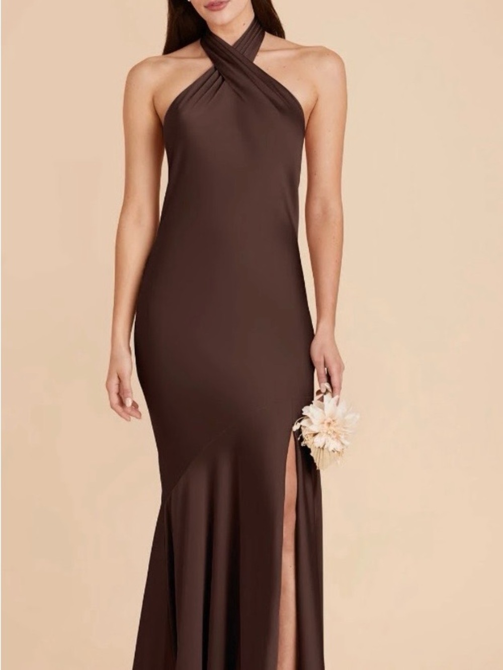 Chocolate Brown Halter MermaID Dress